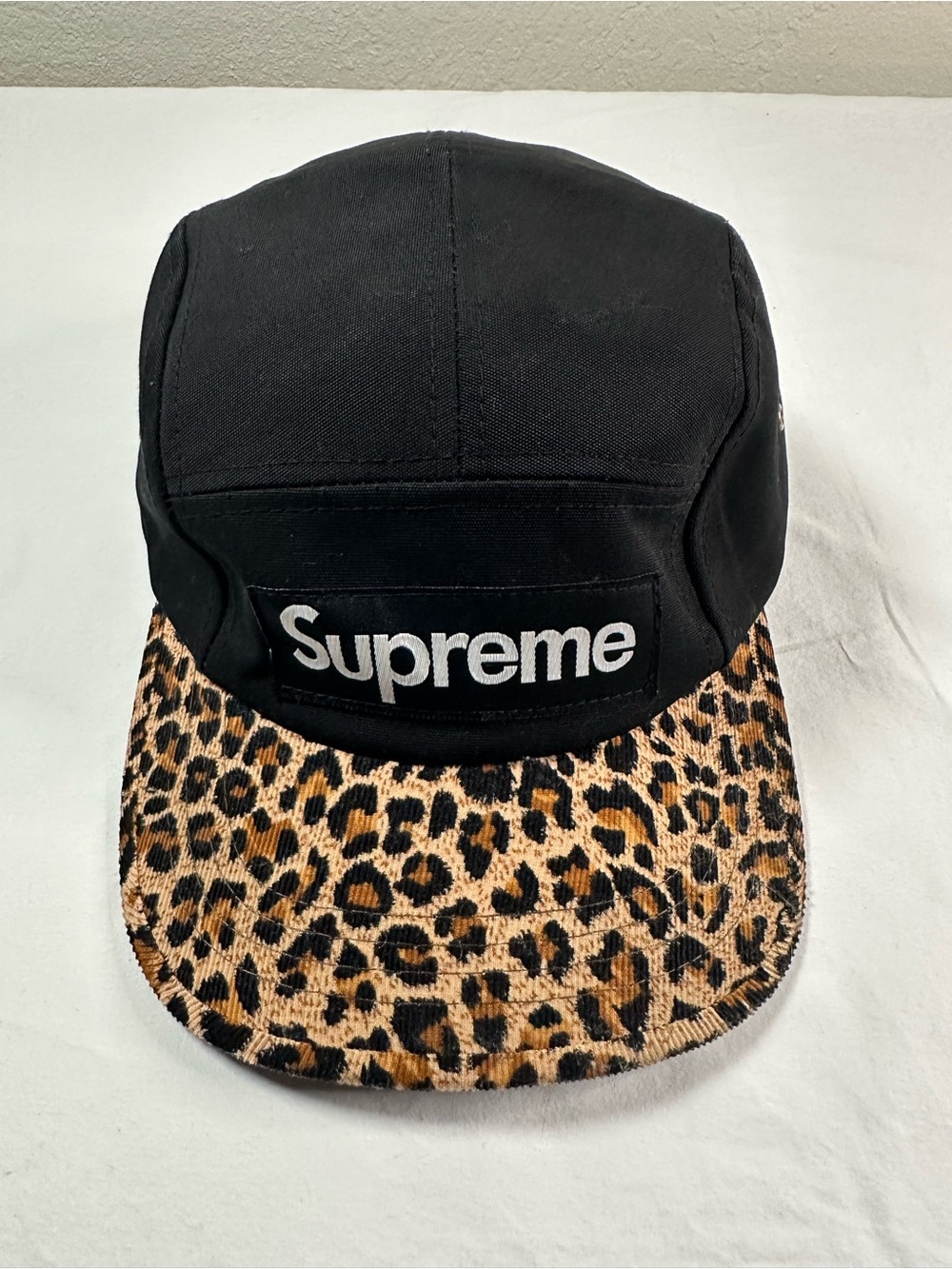 Vintage Supreme Leopard Animal Pattern Box Logo Hat Men’s Rare Made In USA